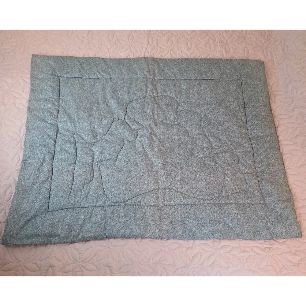 Blue Jean Teddy Bear Baby Comforter Crib Quilt Baby Album Daisy Kingdom 42x32